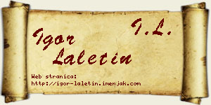 Igor Laletin vizit kartica